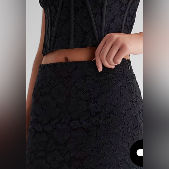 Express High Waisted Lace Peplum Midi Pencil Skirt Size 10 NWT - Picture 3 of 15